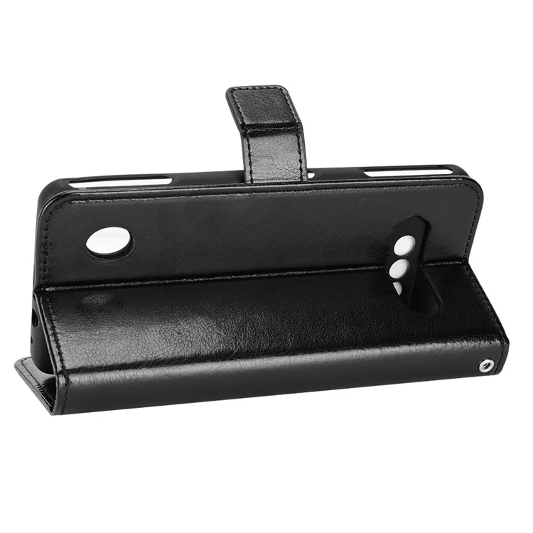 Für Xiaomi Black Shark 5 RS Crazy Horse Textur Vollberichterstattung Telefonhülle, PU Leder Stand Wallet Flip Cover - Schwarz