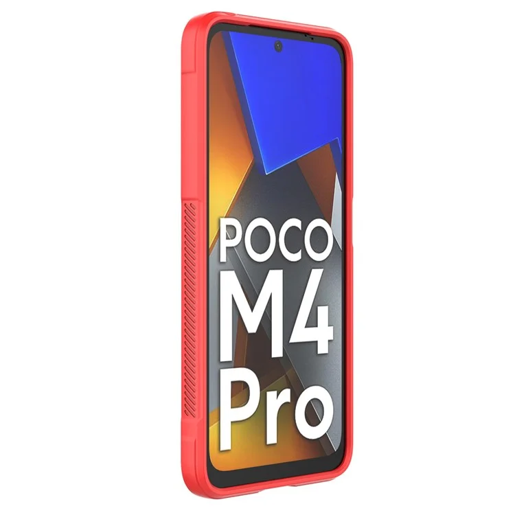 Per Xiaomi Poco M4 Pro 4G Drop-tpu Cover Tethop Copertura Anti-slip Begno Reda Regno - Rosso