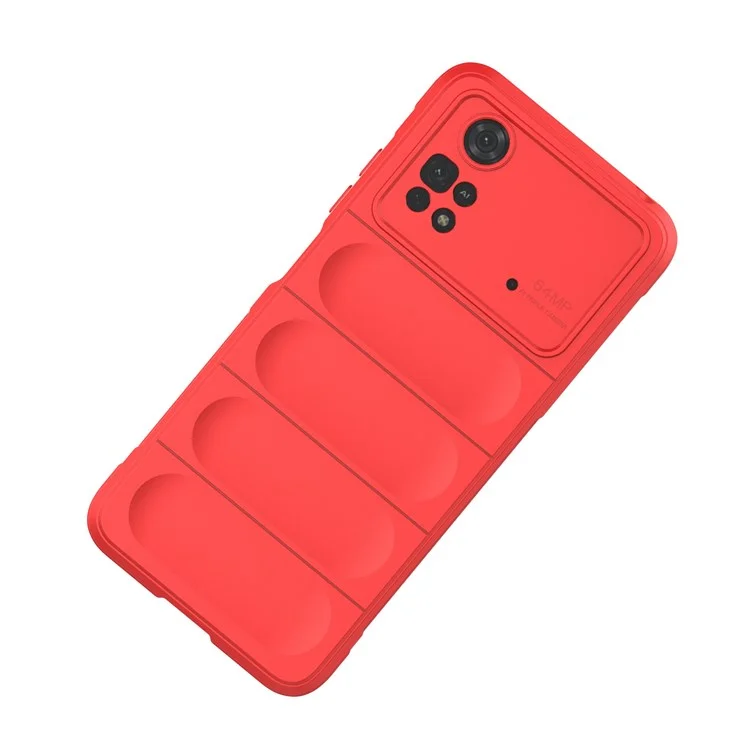 Per Xiaomi Poco M4 Pro 4G Drop-tpu Cover Tethop Copertura Anti-slip Begno Reda Regno - Rosso