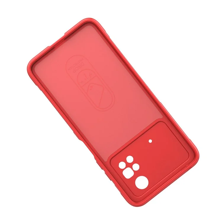 Per Xiaomi Poco M4 Pro 4G Drop-tpu Cover Tethop Copertura Anti-slip Begno Reda Regno - Rosso