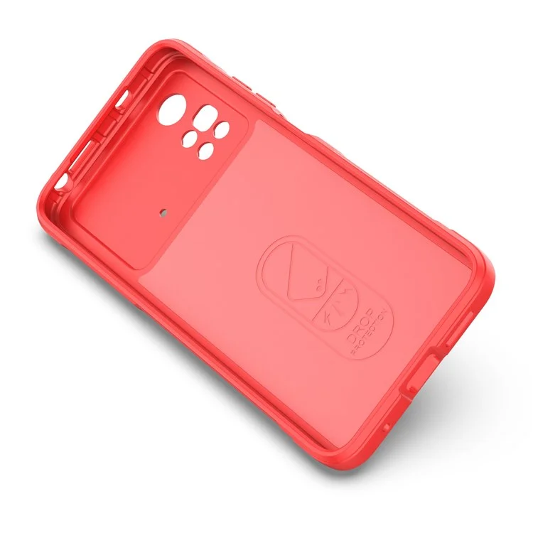 Per Xiaomi Poco M4 Pro 4G Drop-tpu Cover Tethop Copertura Anti-slip Begno Reda Regno - Rosso