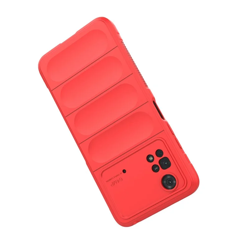 Per Xiaomi Poco M4 Pro 4G Drop-tpu Cover Tethop Copertura Anti-slip Begno Reda Regno - Rosso