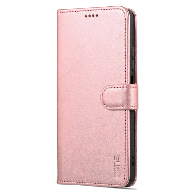 AZNS Per Xiaomi Poco M4 Pro 4G PU Paformato Coperchio di Class Magnetic - Oro Rosa