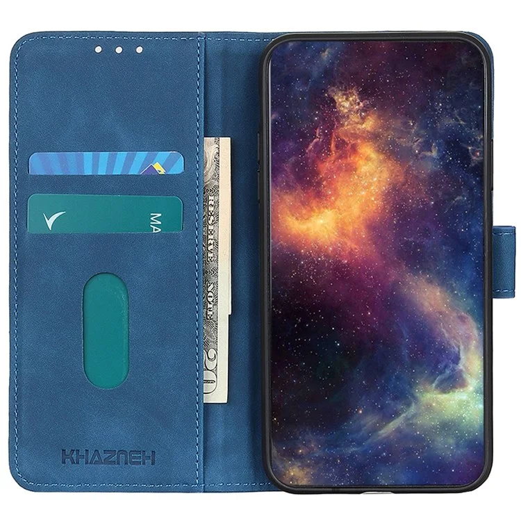 KHAZNEH Per Xiaomi 12 Lite Vintage Testurizzata in Pelle PU Custodia Protettiva Antiurto Copertura con Supporto Portafoglio - Blu