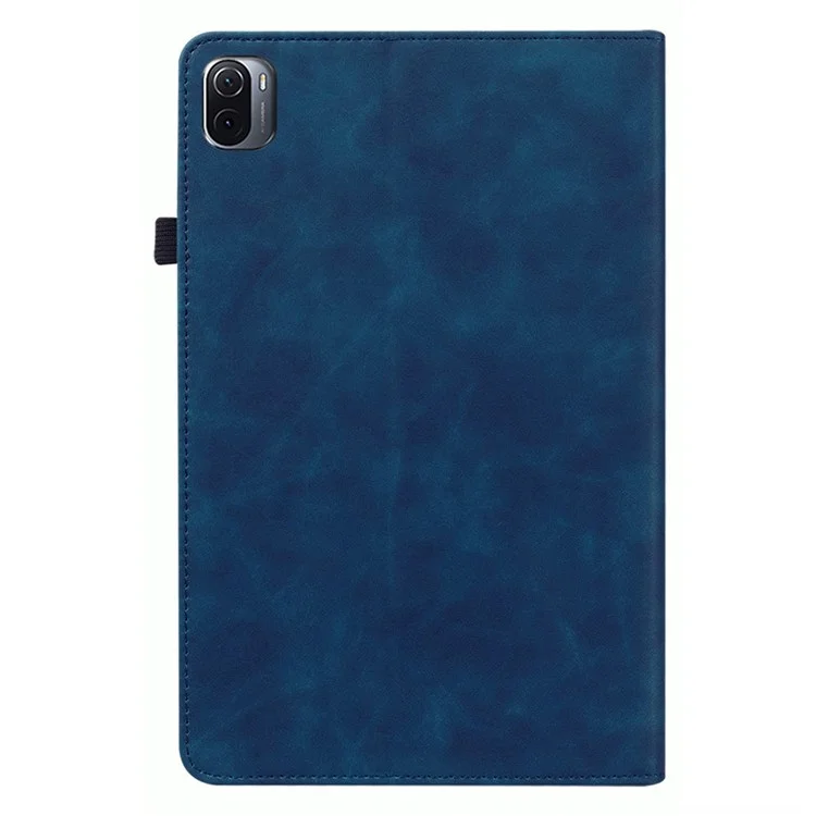 For Xiaomi Pad 5/Pad 5 Pro Zipper Pocket Stand PU Leather Tablet Case Card Holder Full Protection Cover with Auto Wake/Sleep - Dark Blue