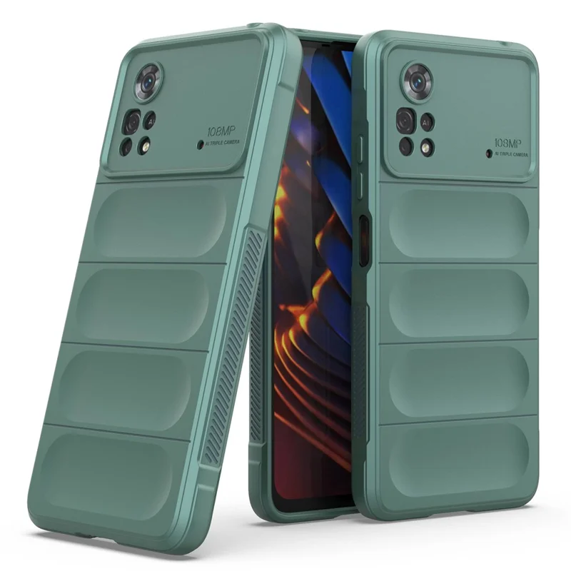 For Xiaomi Poco X4 Pro 5G Anti-slip Edge Precise Cutout Drop-proof TPU Phone Cover Rugged Back Case - Green