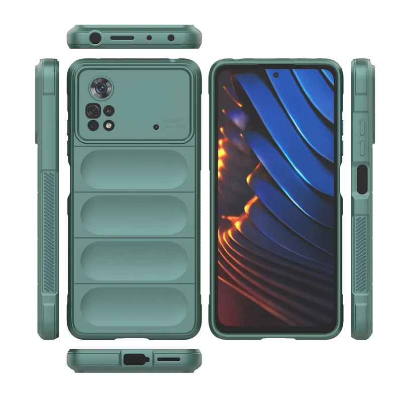 For Xiaomi Poco X4 Pro 5G Anti-slip Edge Precise Cutout Drop-proof TPU Phone Cover Rugged Back Case - Green