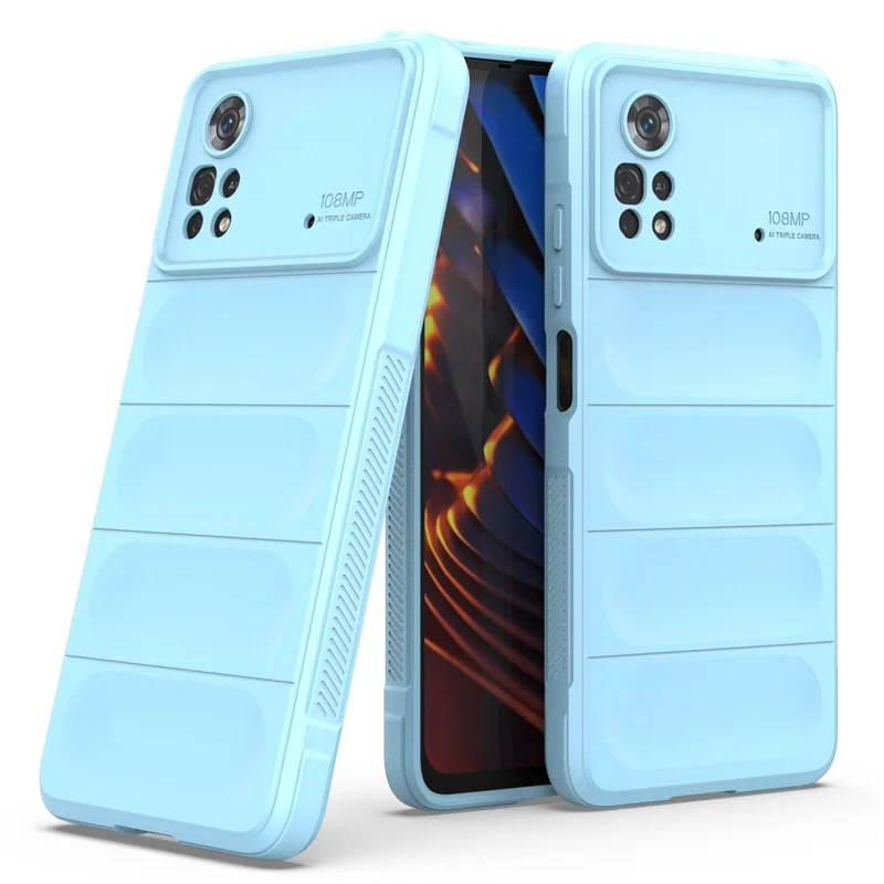 For Xiaomi Poco X4 Pro 5G Anti-slip Edge Precise Cutout Drop-proof TPU Phone Cover Rugged Back Case - Baby Blue