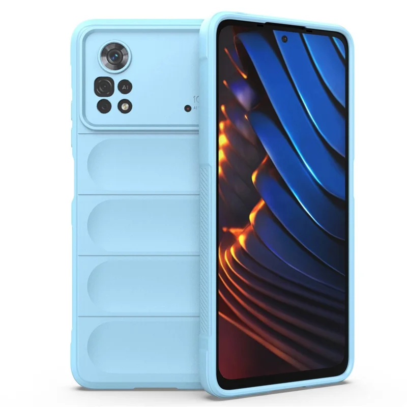 For Xiaomi Poco X4 Pro 5G Anti-slip Edge Precise Cutout Drop-proof TPU Phone Cover Rugged Back Case - Baby Blue