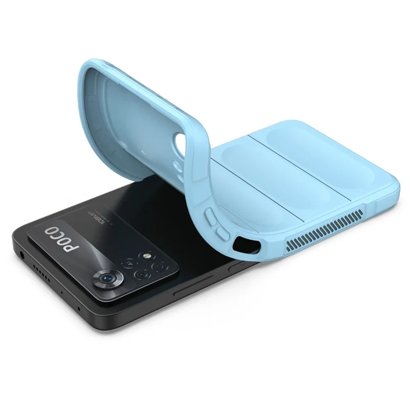 For Xiaomi Poco X4 Pro 5G Anti-slip Edge Precise Cutout Drop-proof TPU Phone Cover Rugged Back Case - Baby Blue
