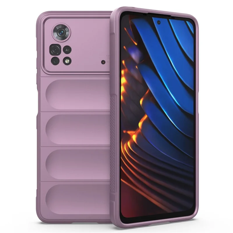 For Xiaomi Poco X4 Pro 5G Anti-slip Edge Precise Cutout Drop-proof TPU Phone Cover Rugged Back Case - Light Purple