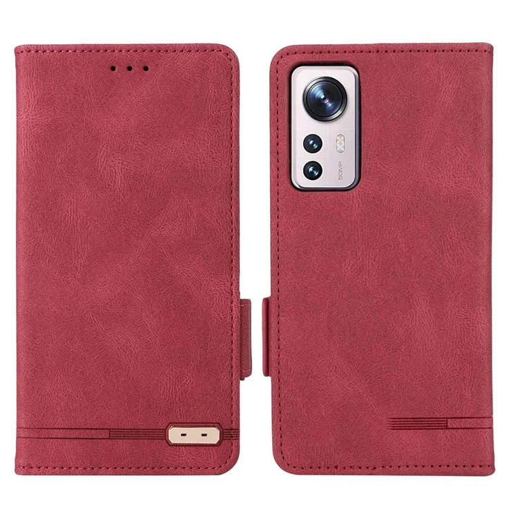 Für Xiaomi 12 5g/12x 5g/12s 5G Hardware Design Wallet Hülle PU Leder + TPU Full Protection Stand Telefonabdeckung - Rose