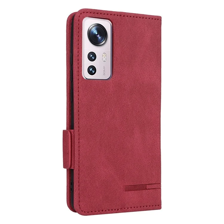 Für Xiaomi 12 5g/12x 5g/12s 5G Hardware Design Wallet Hülle PU Leder + TPU Full Protection Stand Telefonabdeckung - Rose