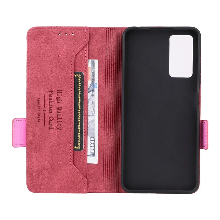 For Xiaomi Redmi Note 12 Pro 4G / 11 Pro 4G (MediaTek) / Note 11 Pro 5G (Qualcomm) Stand Wallet Phone Case PU Leather Hardware Design Magnetic Closure Cover - Rose
