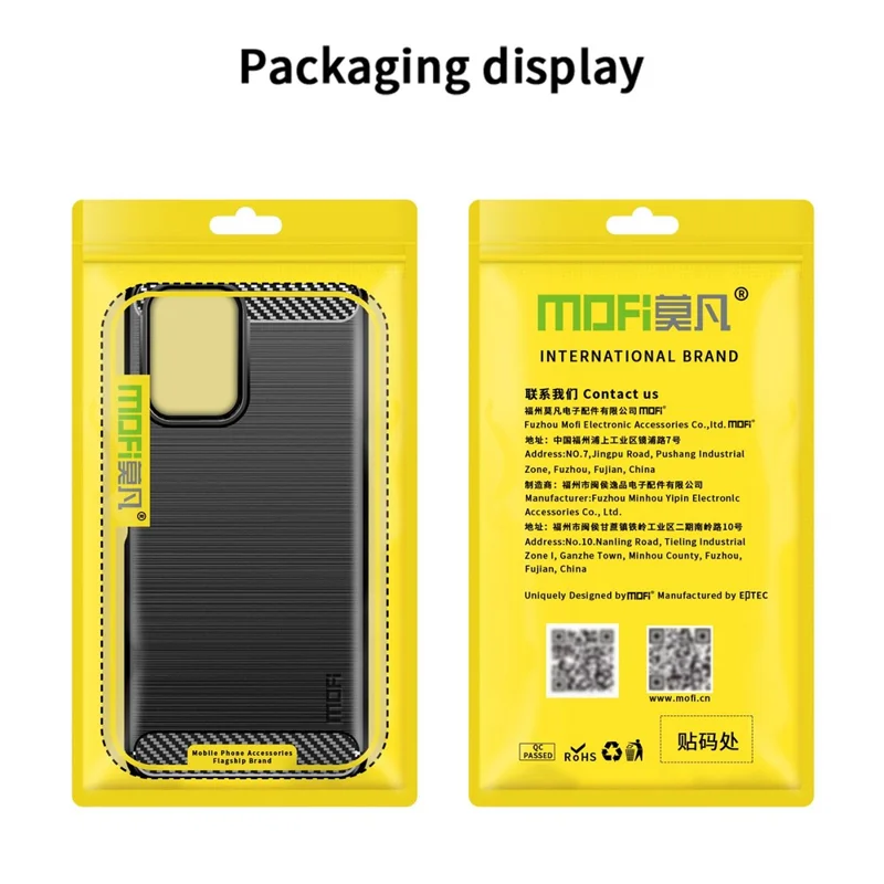 MOFI for Xiaomi Redmi Note 11 4G (Qualcomm)/Note 11S 4G TPU Protector Brushed Surface Carbon Fiber Mobile Phone Case Cover - Black
