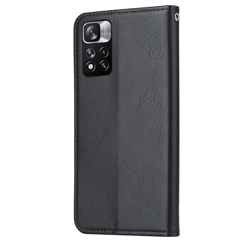 Pour Xiaomi Redmi Note 11 Pro 5G (Qualcomm)/Note 11 Pro 4G (MediaTek) Emplacement de carte extérieure Étui portefeuille en cuir PU avec support Fermeture magnétique automatique Housse de téléphone - Noir