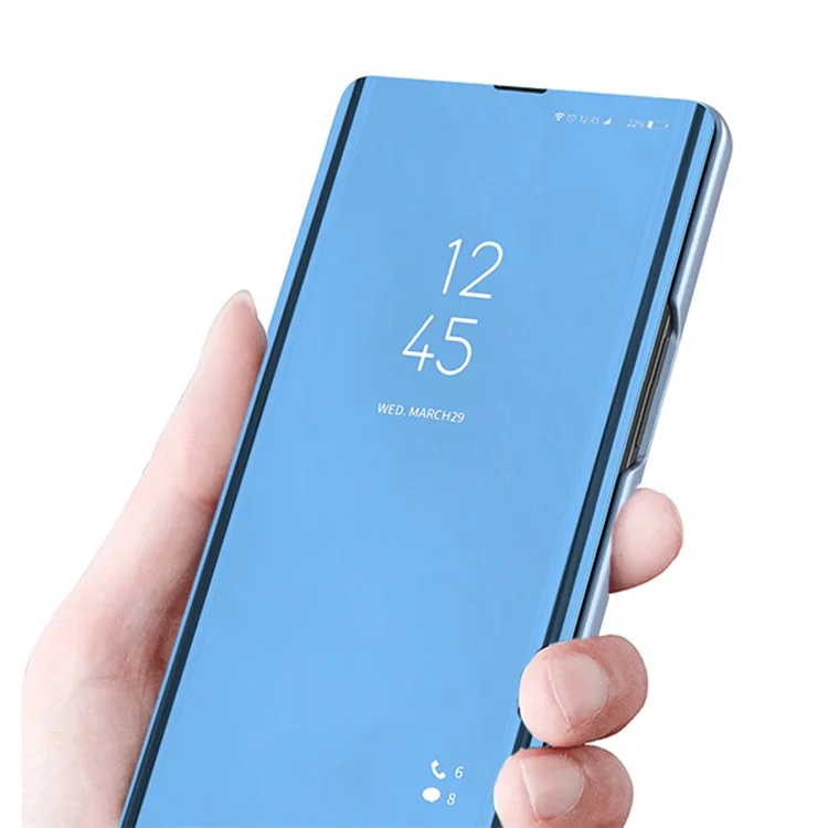Pour Xiaomi 12 Pro 5G/12S Pro 5G/12 Pro (Dimensity) 5G Étui à rabat miroir intelligent Étui de protection pliable en cuir PU avec revêtement électrolytique - Or rose