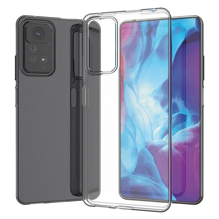Für Xiaomi Redmi Note 12 Pro 4G / 11 Pro 4G (MediaTek) / Note 11 Pro 5G (Qualcomm) Transparente Ultradünne TPU-Hülle, verschleißfeste Handyhülle