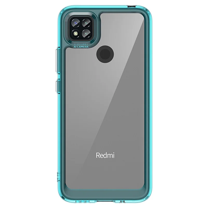 Für Xiaomi Poco C3/Poco C31/Redmi 10A/9C/9C NFC/9 Activ/9 (Indien) Acryl + TPU Handyhülle Transparente Rückseite mit unabhängigen Tasten - Transparentes Blau
