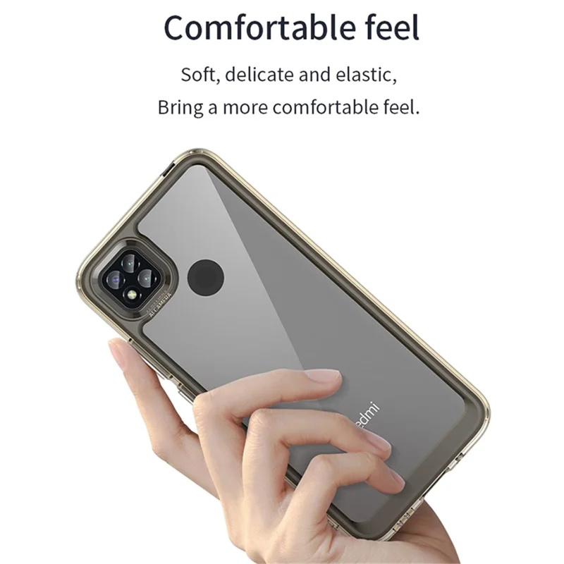 Für Xiaomi Poco C3/Poco C31/Redmi 10A/9C/9C NFC/9 Activ/9 (Indien) Acryl + TPU Handyhülle Transparente Rückseite mit unabhängigen Tasten - Transparentes Blau