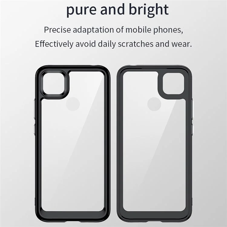Para Xiaomi Poco C3/Poco C31/Redmi 10A/9C/9C NFC/9 Activ/9 (India) Funda de teléfono de acrílico + TPU con botones independientes - Azul bebé