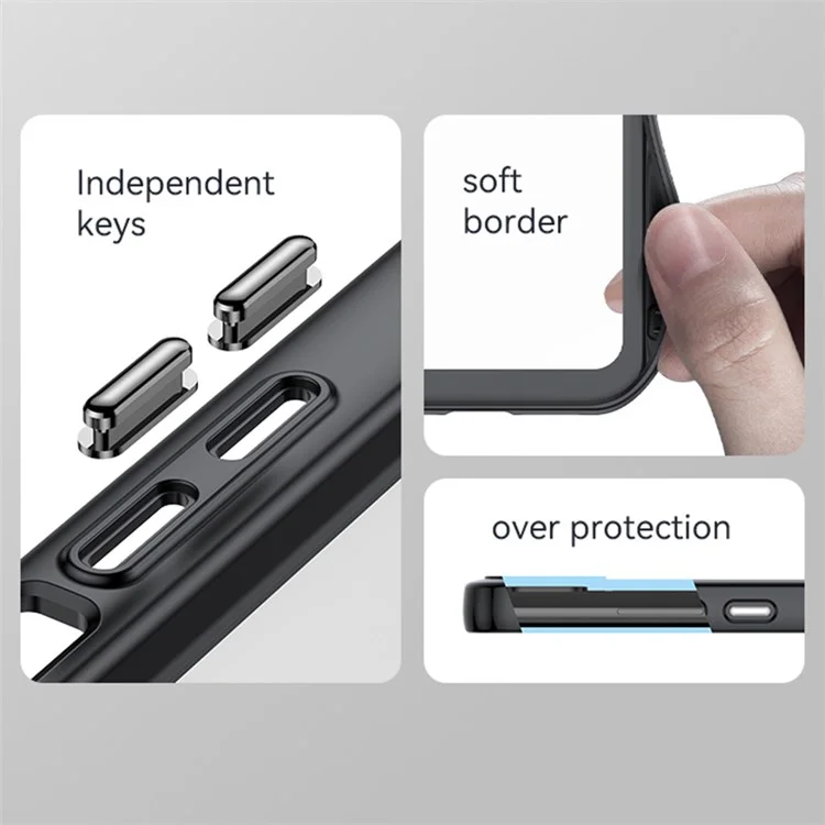 Para Xiaomi Poco C3/Poco C31/Redmi 10A/9C/9C NFC/9 Activ/9 (India) Funda de teléfono de acrílico + TPU con botones independientes - Azul bebé