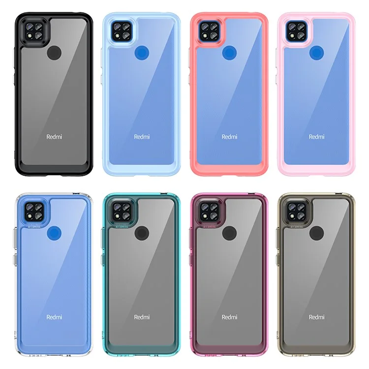 Para Xiaomi Poco C3/Poco C31/Redmi 10A/9C/9C NFC/9 Activ/9 (India) Funda de teléfono de acrílico + TPU con botones independientes - Azul bebé