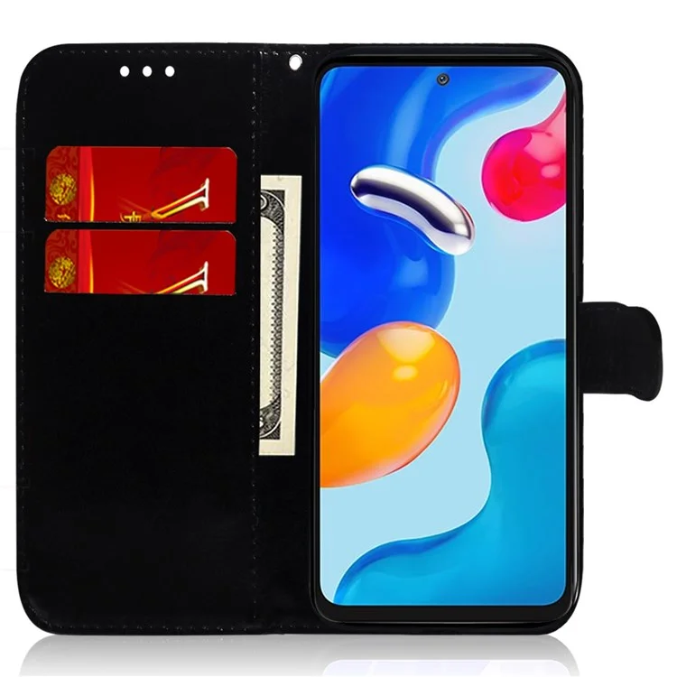 Para Xiaomi Redmi Note 12 Pro 4G / 11 Pro 4G (MediaTek) / Note 11 Pro 5G (Qualcomm) Estuche de cartera con patrón de flores deslumbrantes de cuero PU Folio de pie Flip Cover Carcasa magnética con correa - Púrpura