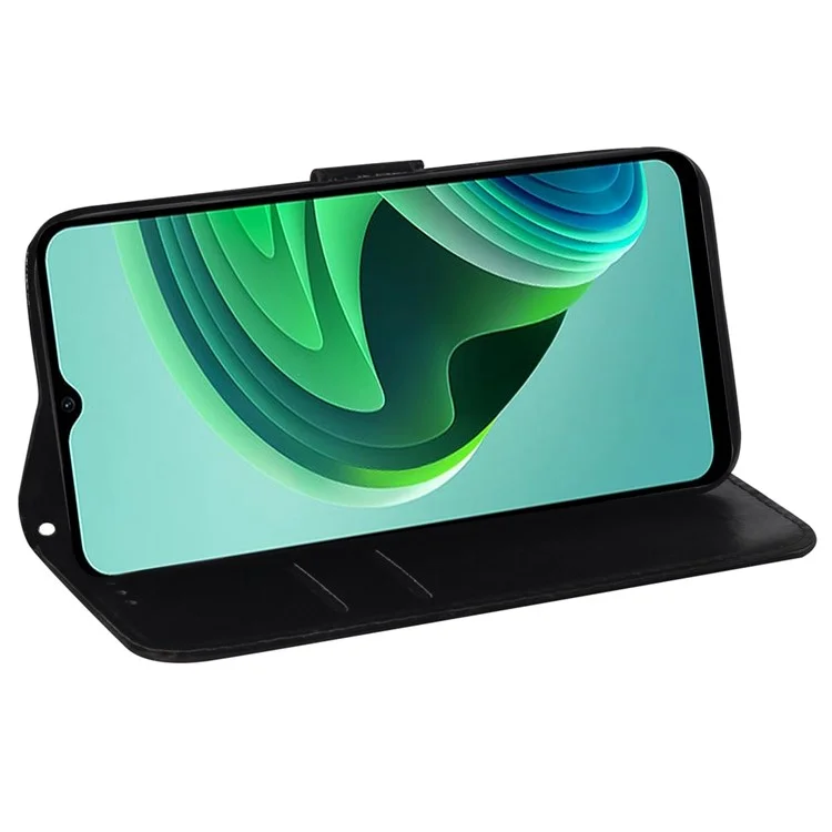 Pour Xiaomi Redmi 10A Coque de protection pour téléphone anti-chocs Motif fleur scintillante Coque de protection en cuir magnétique résistante à l'usure avec support portefeuille - Violet