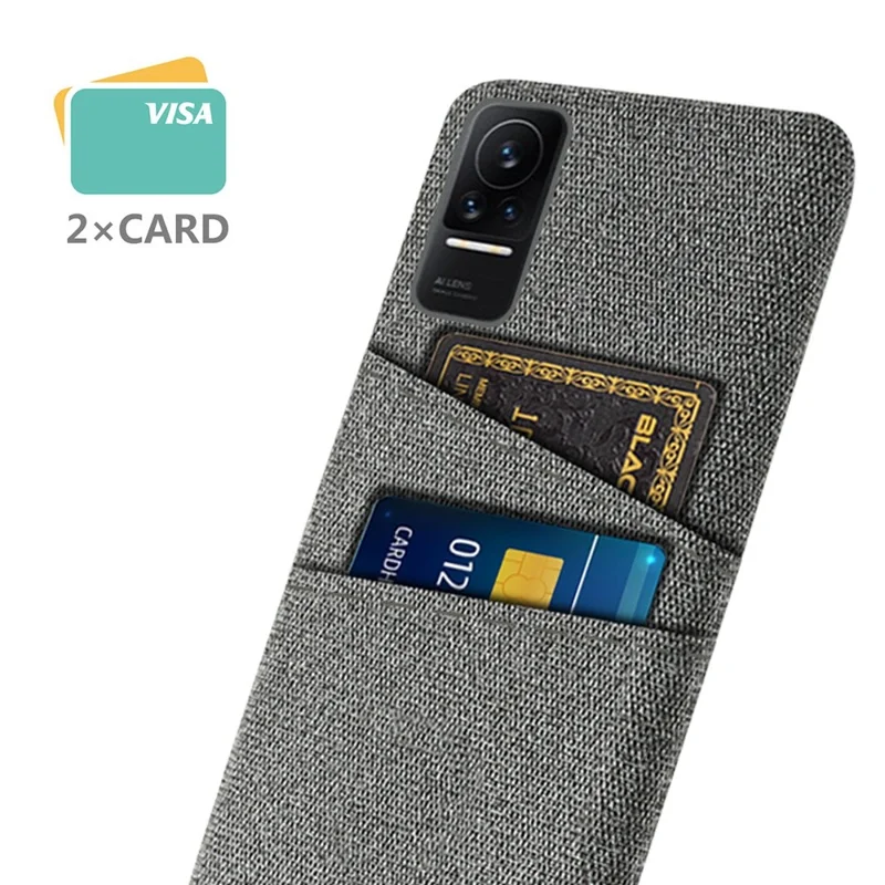 Ткань + пк с Твердым Телефоном Для Xiaomi Civi 1s, Тканевая Текстура с Двойной Картой. - Серый