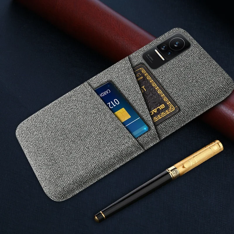Ткань + пк с Твердым Телефоном Для Xiaomi Civi 1s, Тканевая Текстура с Двойной Картой. - Серый