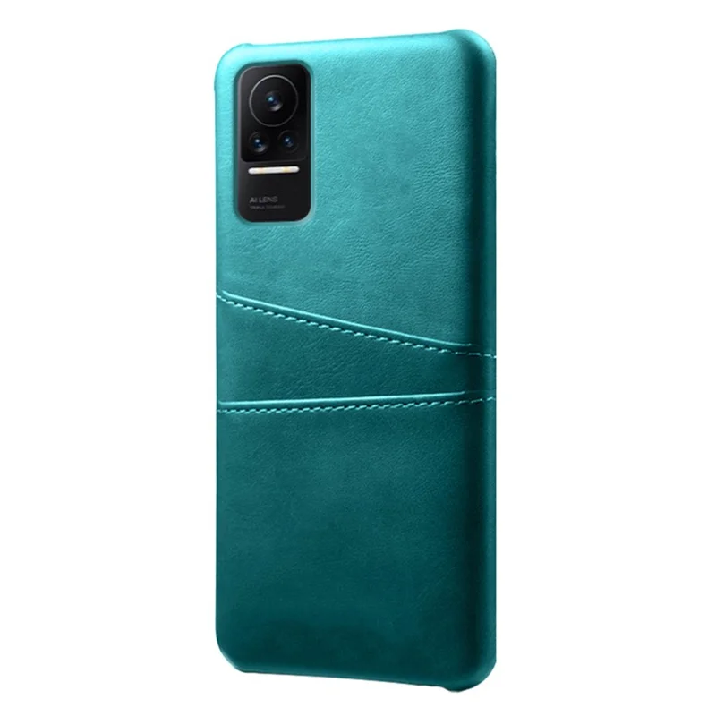 For Xiaomi Civi 1S Phone Case Well-protected Thin Card Slots Back Case PU Leather Coated Hard PC Cover - Green