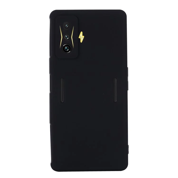 Für Xiaomi Poco F4 GT/Redmi K50 Gaming Liquid Silikon-Handyhülle, kratzfest, weiche Mikrofaser-Fütterung, Kameroschutz, Rückabdeckung - Schwarz