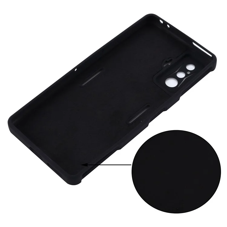 Für Xiaomi Poco F4 GT/Redmi K50 Gaming Liquid Silikon-Handyhülle, kratzfest, weiche Mikrofaser-Fütterung, Kameroschutz, Rückabdeckung - Schwarz