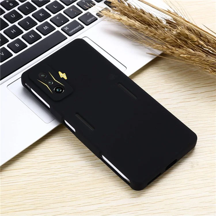 For Xiaomi Poco F4 GT/Redmi K50 Gaming Liquid Silicone Phone Case Anti-Scratch Soft Microfiber Lining Camera Protection Back Cover - Black