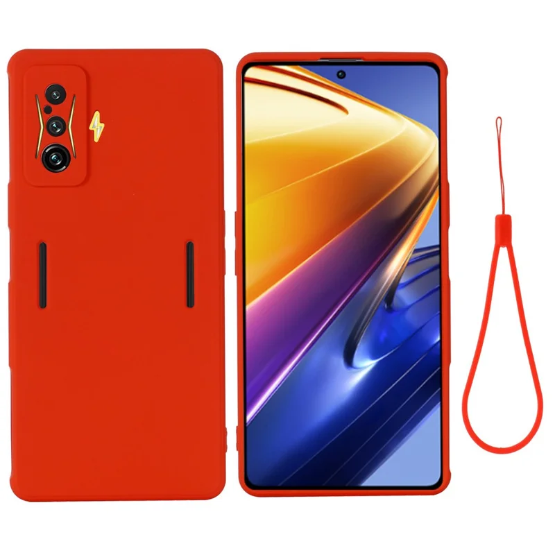 For Xiaomi Poco F4 GT/Redmi K50 Gaming Liquid Silicone Phone Case Anti-Scratch Soft Microfiber Lining Camera Protection Back Cover - Red