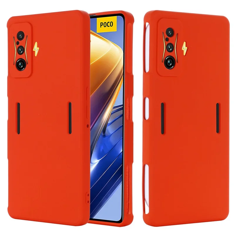 For Xiaomi Poco F4 GT/Redmi K50 Gaming Liquid Silicone Phone Case Anti-Scratch Soft Microfiber Lining Camera Protection Back Cover - Red
