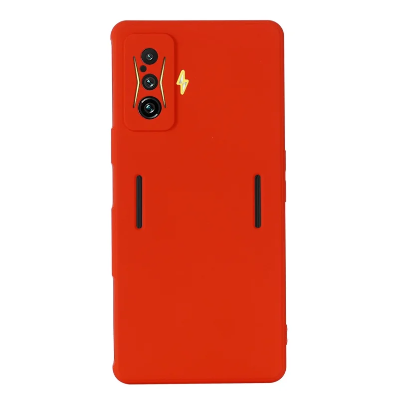 For Xiaomi Poco F4 GT/Redmi K50 Gaming Liquid Silicone Phone Case Anti-Scratch Soft Microfiber Lining Camera Protection Back Cover - Red