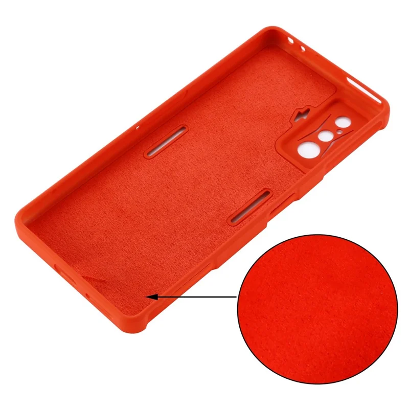 For Xiaomi Poco F4 GT/Redmi K50 Gaming Liquid Silicone Phone Case Anti-Scratch Soft Microfiber Lining Camera Protection Back Cover - Red
