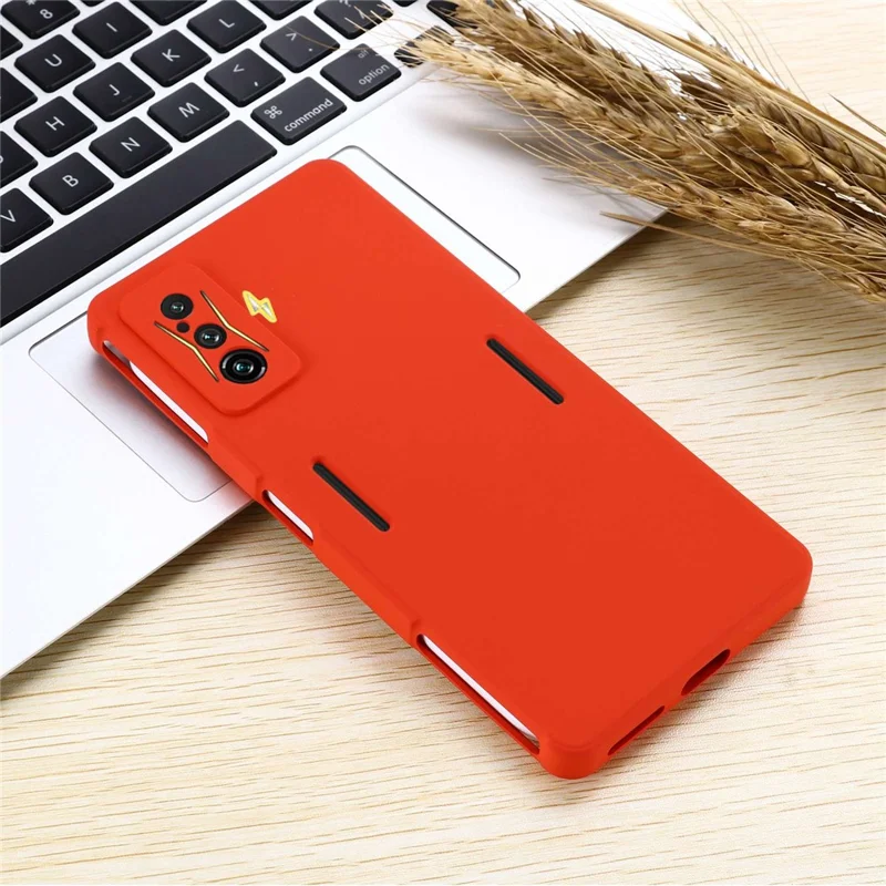 For Xiaomi Poco F4 GT/Redmi K50 Gaming Liquid Silicone Phone Case Anti-Scratch Soft Microfiber Lining Camera Protection Back Cover - Red