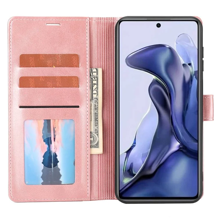 Für Xiaomi Poco X4 Pro 5G Gut geschützter, kratzfester Patchwork-Lederhülle mit Geldbörse, Ständer und Magnetschutz - Pink