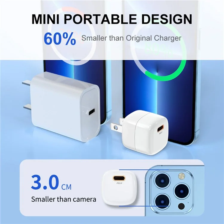 Enkay PD 20W Fast Charging Cube Mini Power Charger Type-C Adapter Travel Adapter - us Plug/Black