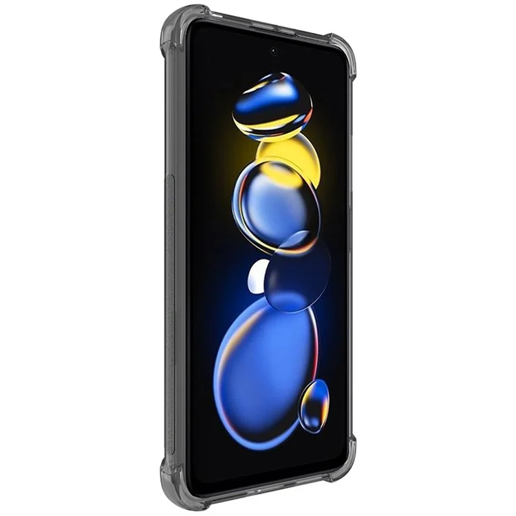 IMAK для Xiaomi Redmi Note 11T Pro 5G / Note 11T Pro+ 5G / Poco X4 GT 5G / Redmi K50i 5G Полная защита Мягкий чехол из TPU Воздушная подушка Конструкция Ударопрочный чехол с защитной пленкой для экрана - Прозрачный черный
