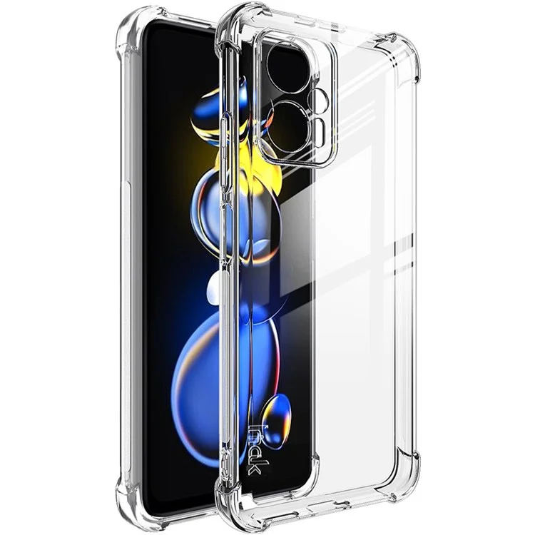 IMAK pour Xiaomi Redmi Note 11T Pro 5G / Note 11T Pro+ 5G / Poco X4 GT 5G / Redmi K50i 5G Coque de protection complète en TPU souple avec design airbag, protection antichoc avec protecteur d'écran - Transparent