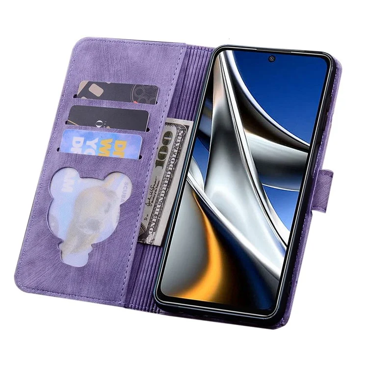 Para Xiaomi 12 5G/12X 5G/12S 5G Cherry Blossom Cat Imprinted Wallet Style Leather Adjustable Stand Design Cell Phone Case with Strap - Morado