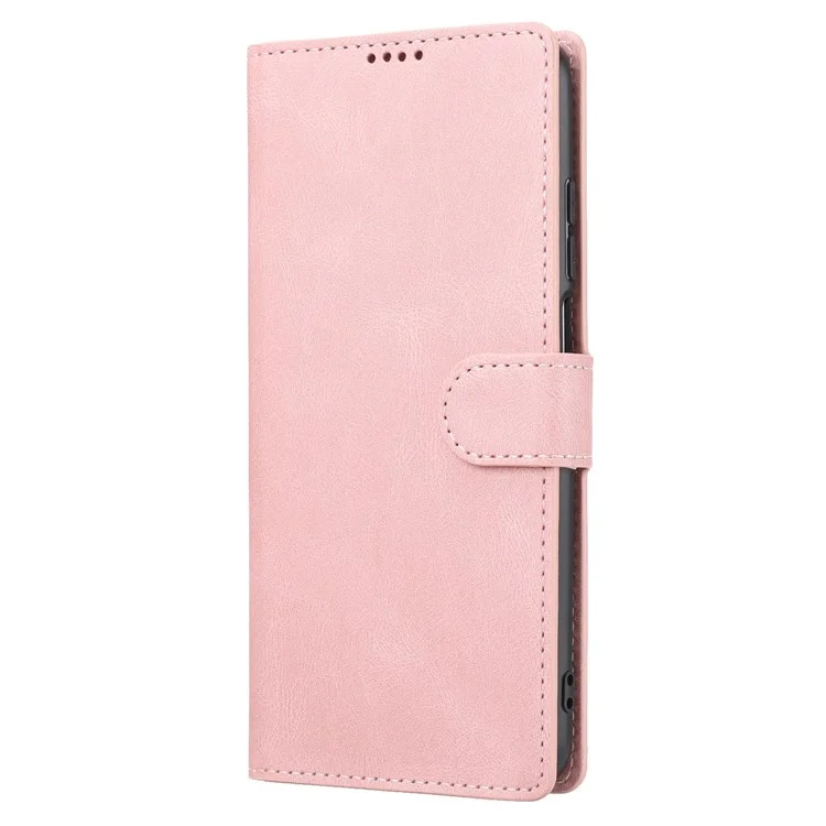 For Xiaomi Redmi Note 11 4G (MediaTek)/Redmi 10 4G (2021)/Redmi 10 2022 4G/10 Prime Shockproof Flip Leather Case Supporting Stand Wallet Magnetic Anti-fall Cover with Wrist Strap - Pink