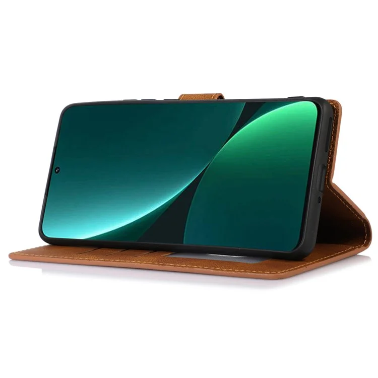 For Xiaomi 12 Pro 5G/12S Pro 5G/12 Pro (Dimensity) 5G Shock Resistant Flip Leather Wallet Case Magnetic Anti-scratch Cover Stand with Wrist Strap - Brown