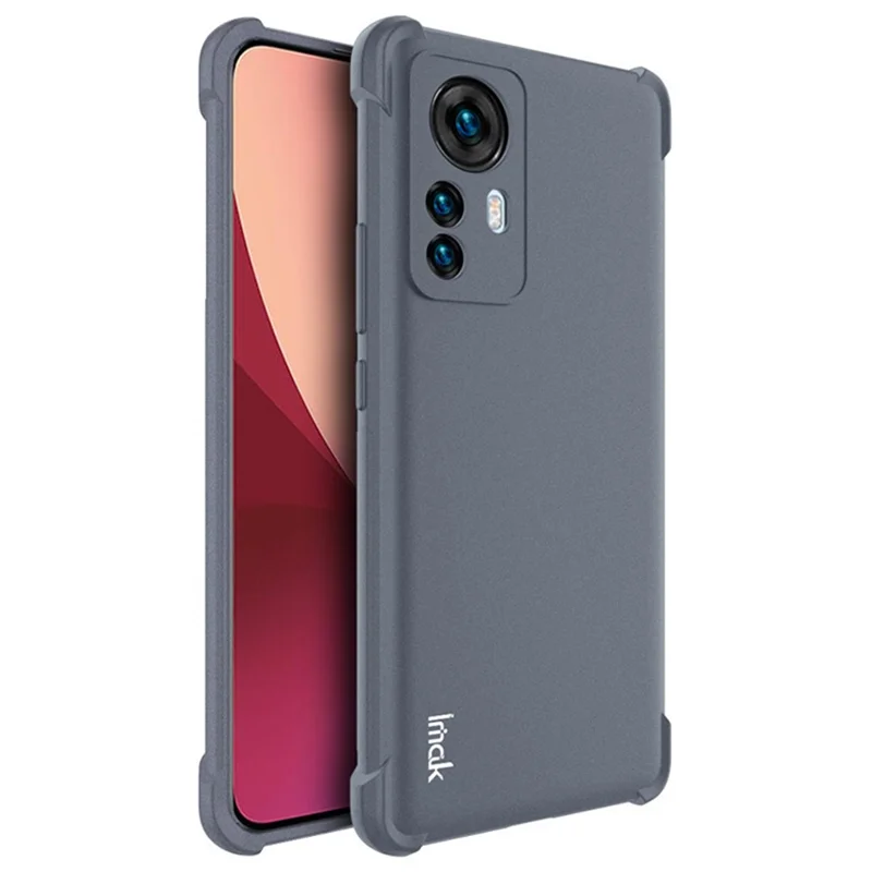 IMAK for Xiaomi 12 Pro 5G/12S Pro 5G/12 Pro (Dimensity) 5G Frosted Soft TPU Case Shockproof Airbag Drop Protection Cover with Screen Protector - Grey