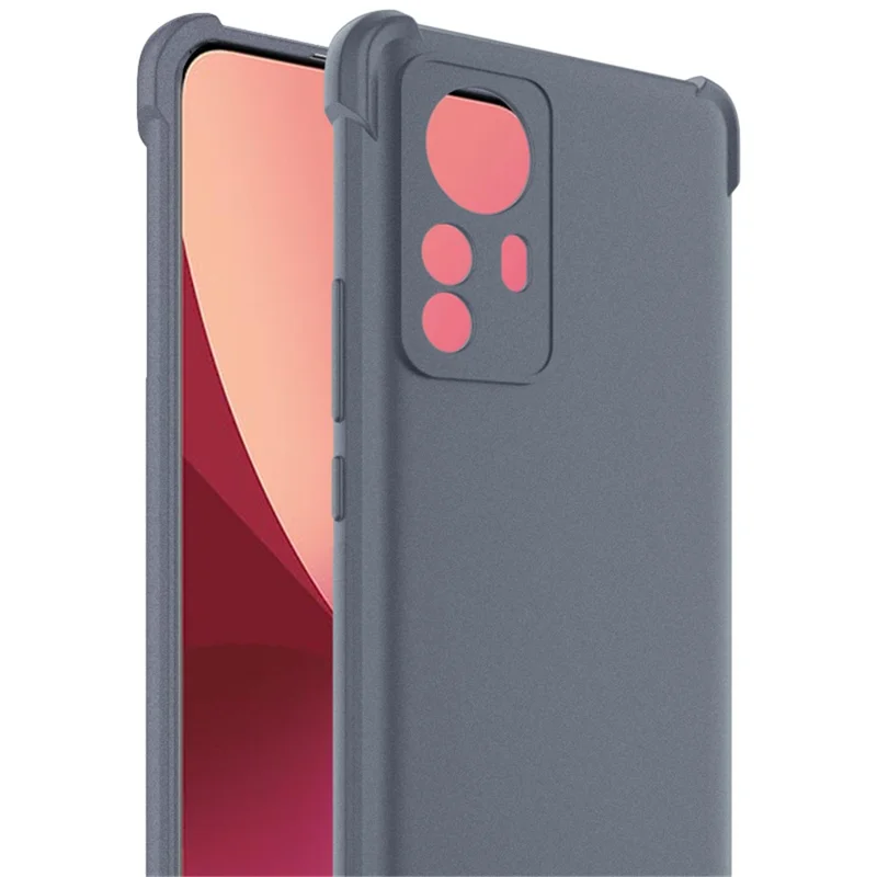 IMAK for Xiaomi 12 Pro 5G/12S Pro 5G/12 Pro (Dimensity) 5G Frosted Soft TPU Case Shockproof Airbag Drop Protection Cover with Screen Protector - Grey