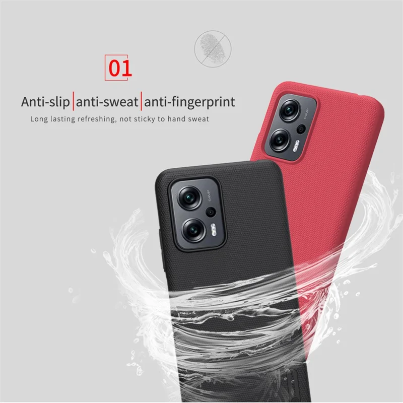 NILLKIN for Xiaomi Redmi Note 11T Pro 5G / Note 11T Pro+ 5G / Note 12T Pro 5G / Poco X4 GT 5G / Redmi K50i 5G Matte Hard PC Phone Cover Case - Black